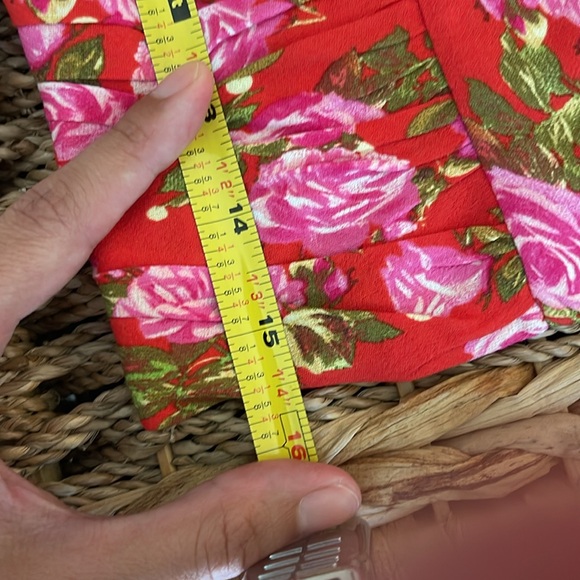 Zara red & pink floral Long sleeve blouse size Small NWT #121 - Picture 11 of 11